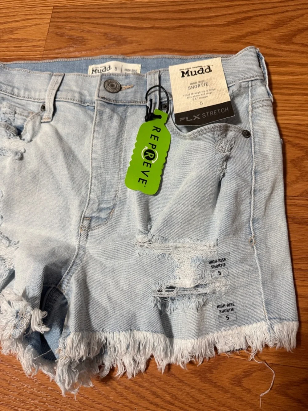 Mudd Jean Shorts Light Blue Distressed Size 28